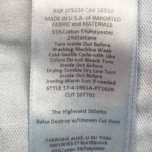 Current/Elliott Skinny Mid-Rise Raw Hem Distressed Jeans Sz: 25 - Picture 16 of 16